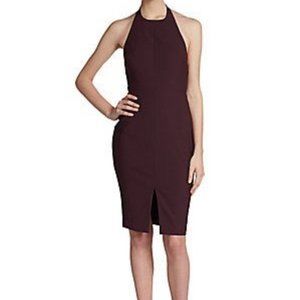 Elizabeth and James Xander Open-Back Halter Dress, Raisin (Plum/Purple)